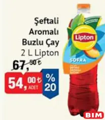 LİPTON ŞEFTALİ AROMALI BUZLU ÇAY 2 L fiyat ve kampanya bilgisi